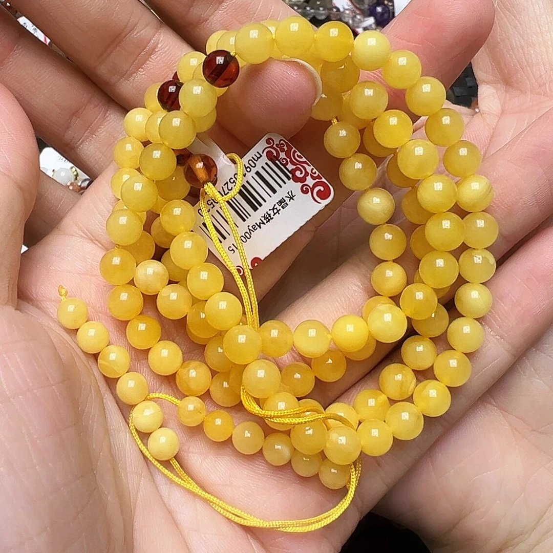 蜜蜡未镶嵌手链多样性发一