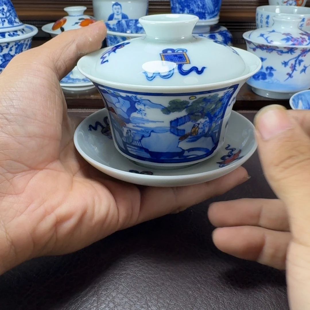 千***户瓷片当代景德镇陶瓷手绘茶具