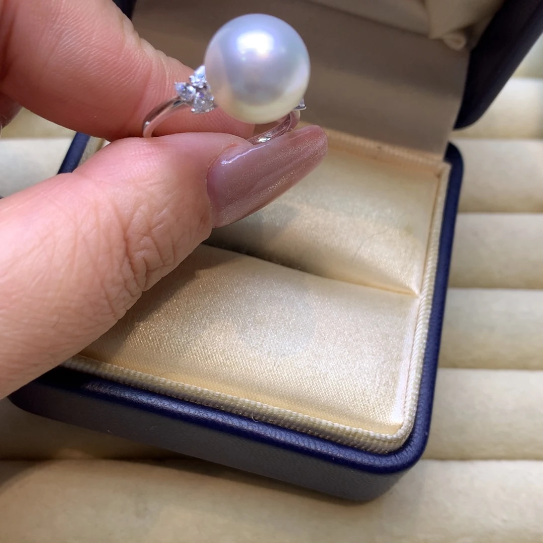 14K金镶嵌戒指海水珍珠