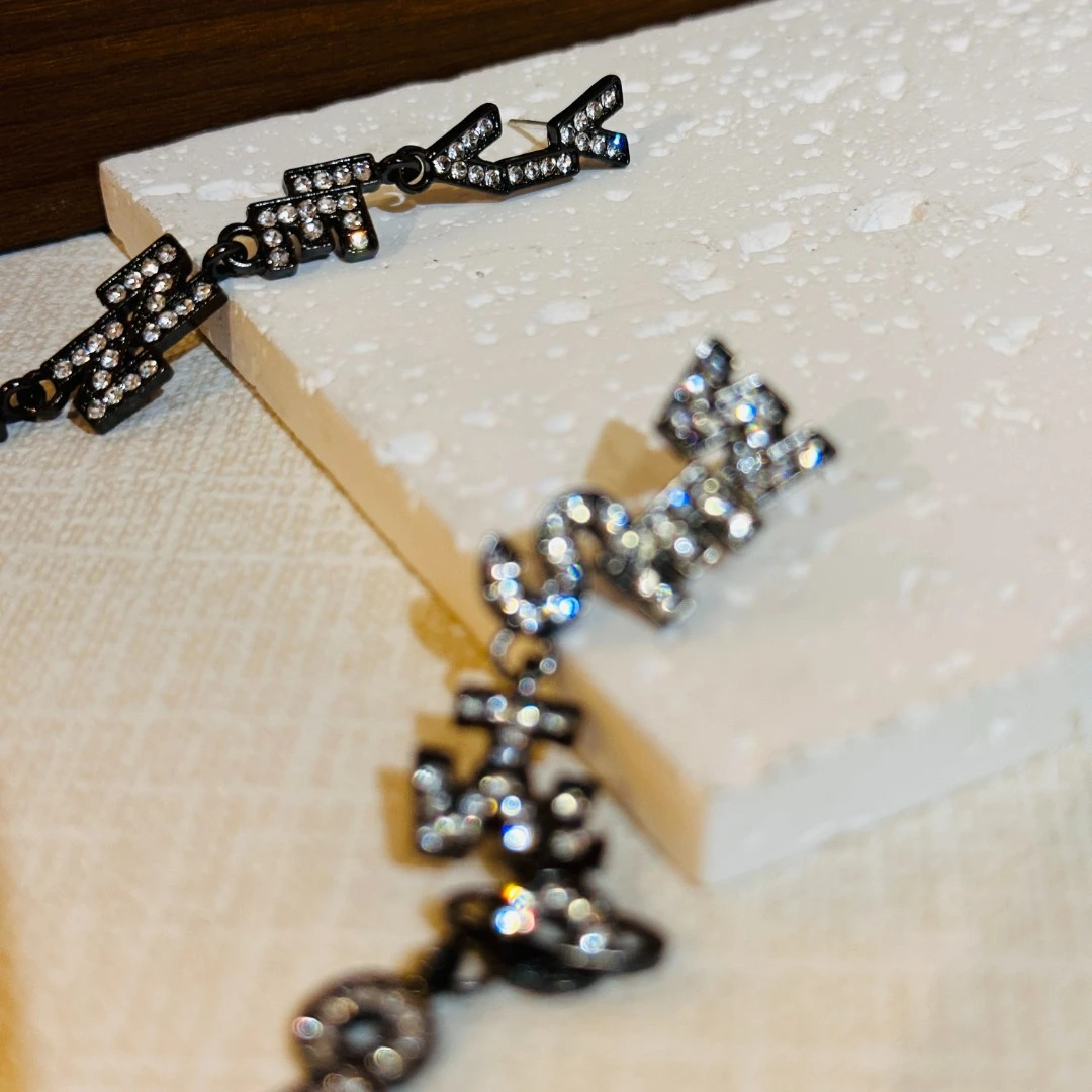 铜合金锆石耳饰 小众设计耳饰5025