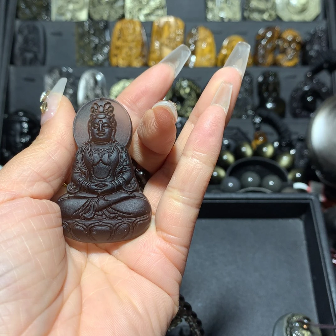 未镶嵌黑曜岩吊坠(赠链)玩*你