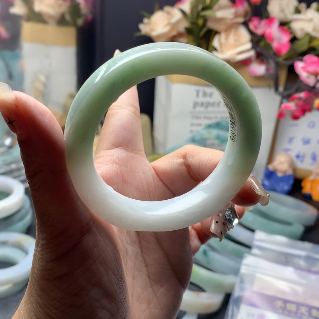 未镶嵌翡翠手镯定制翡翠54-58