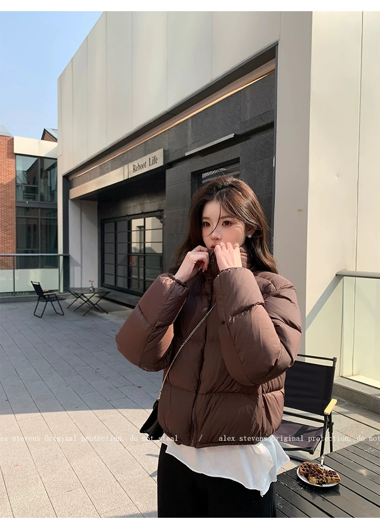【反季清仓冬装】肯豆风短款女90白鸭绒冬季宽松面包服外套8881