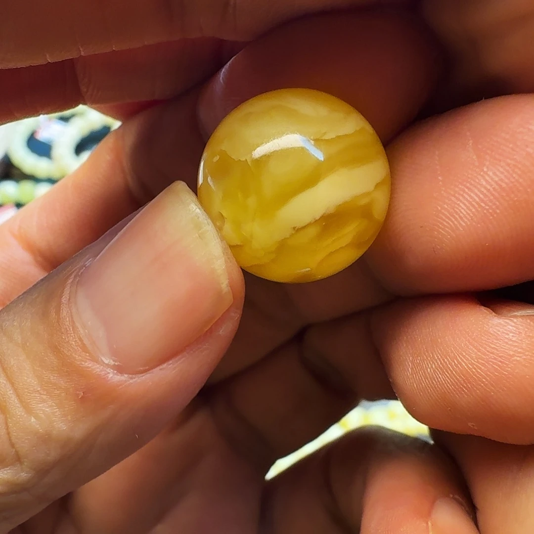 蜜蜡珠宝奇石未镶嵌17.8m单珠3.5