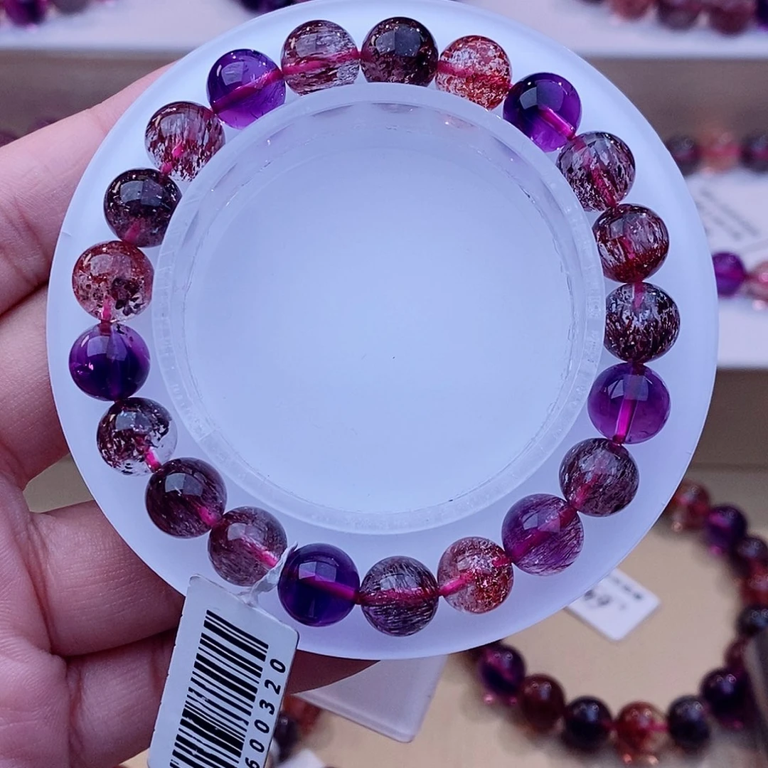 未镶嵌手链水晶黑加侖超七9+m