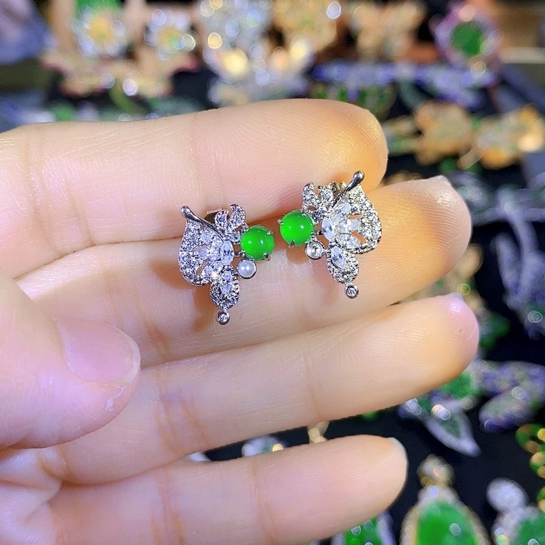 颈饰银S925镶嵌翡翠