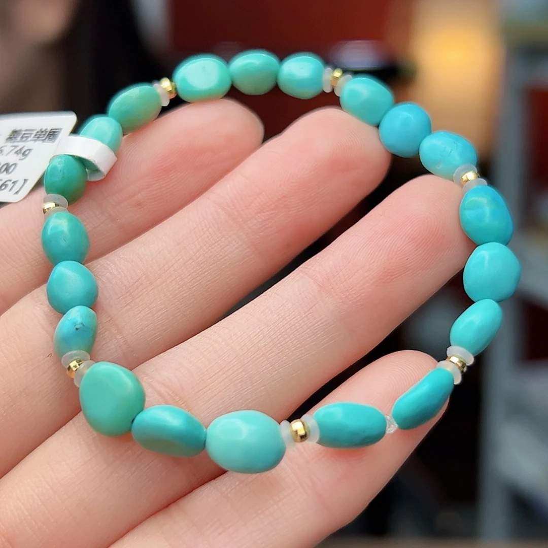 绿松石18K金镶嵌珠宝奇石