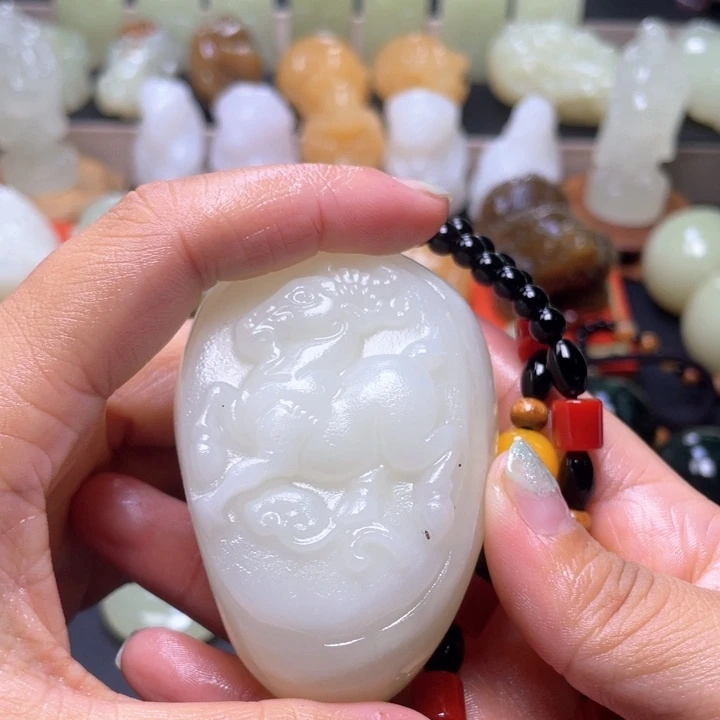 石材方解石手把件