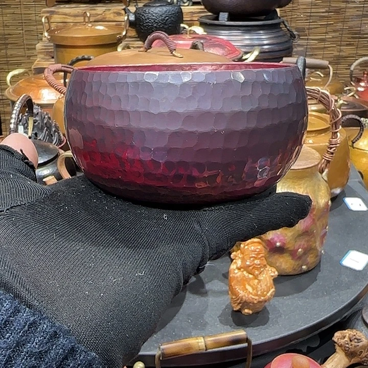 紫铜手工制作约500毫升容量茶洗