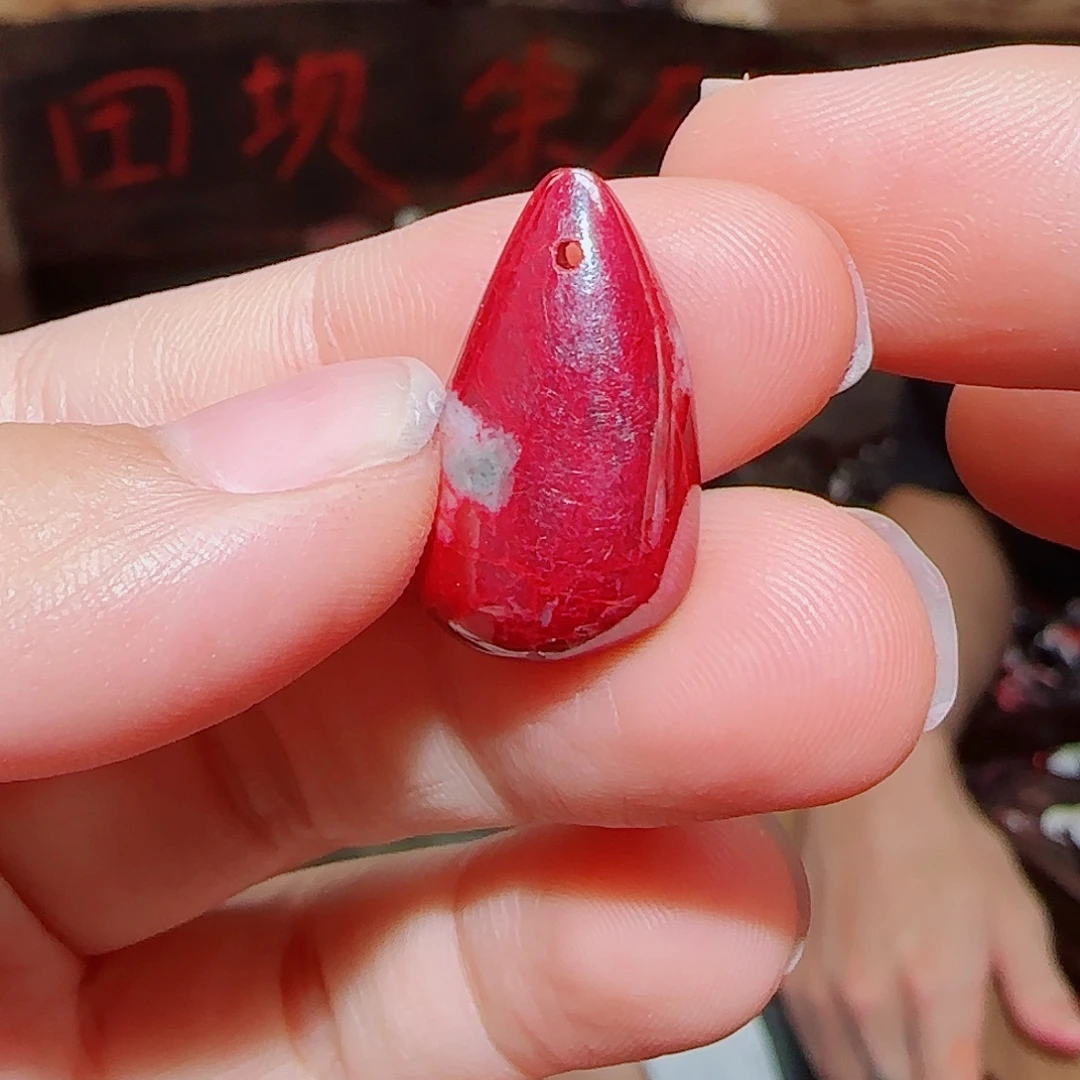 天然辰砂原矿吊坠5