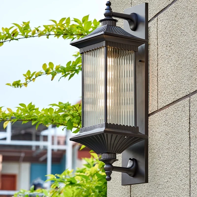 太阳能户外壁灯外墙别墅大门口防水室外花园庭院中式超亮不锈钢灯