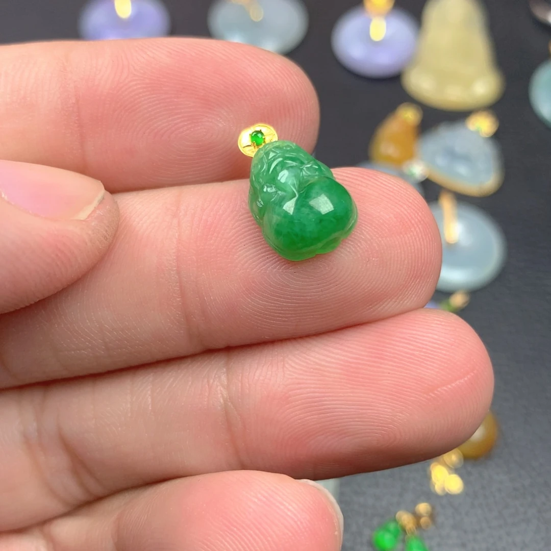 【闪购商品】颈饰18K金镶嵌翡翠童*翡翠