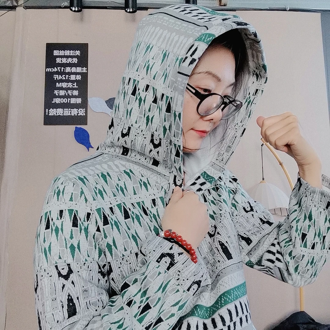 冬天穿的针织羊毛帽衫