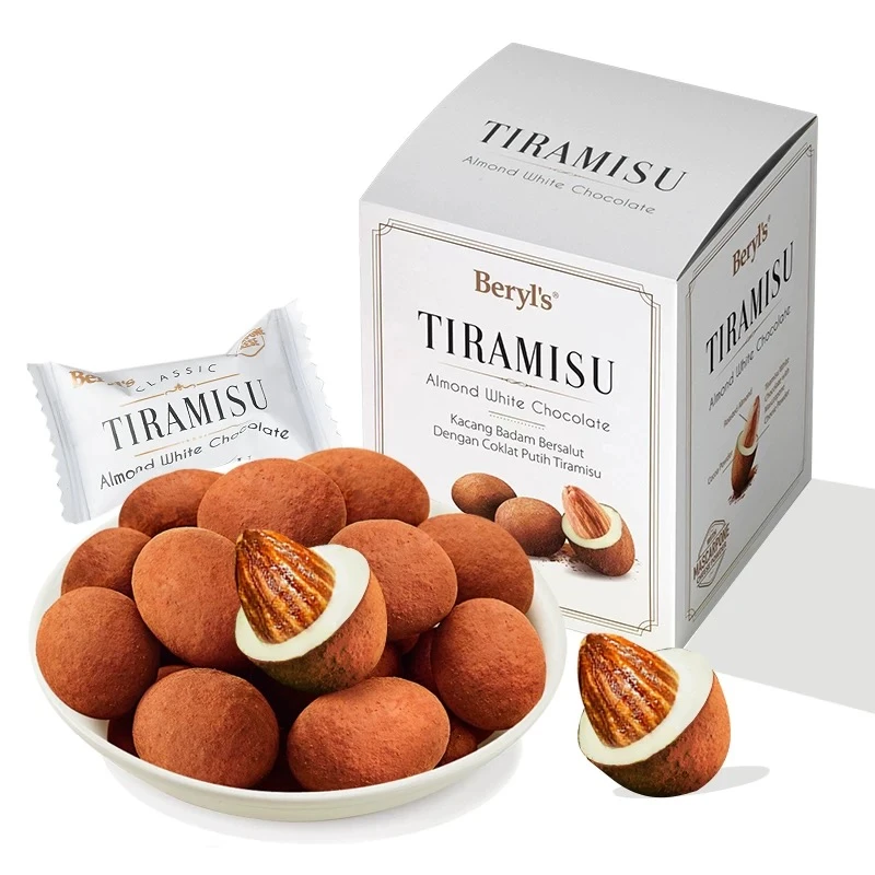 Beryls倍乐思提拉米苏扁桃仁夹心巧克力纯可可脂进口圣诞送礼100g