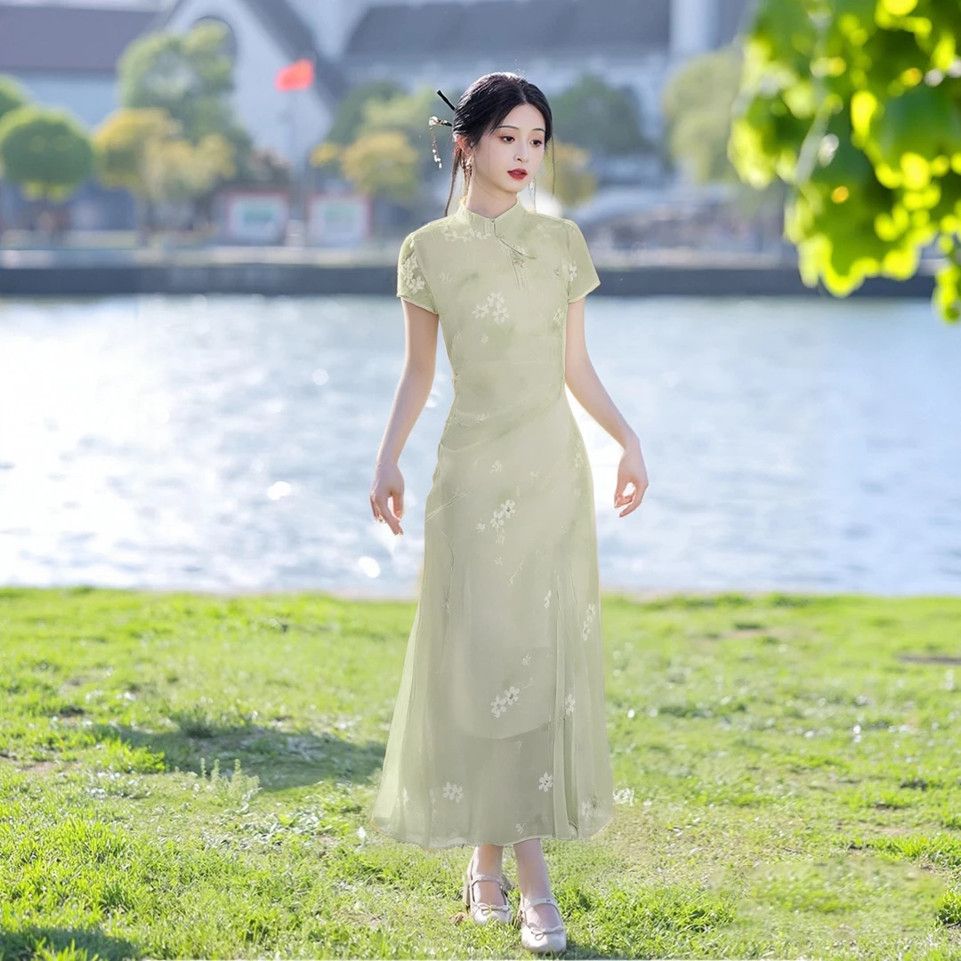 A【有里布】2025夏季新款时尚气质百搭长裙女收腰显瘦连衣裙D2239