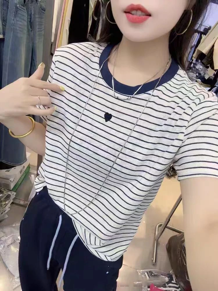 丹姐家-9661条纹针织短袖