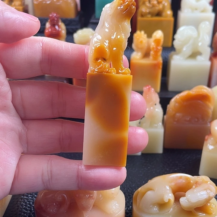 灵***犀印石寿山石寿山文洋古兽钮