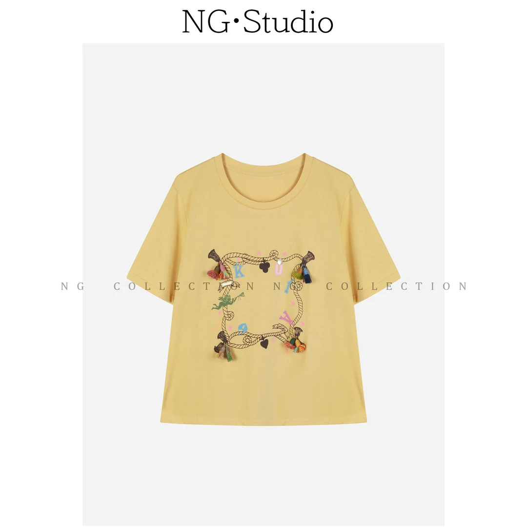 【NG·Studio】趣味设计感立体圆领时尚休闲宽松百搭T恤预NGC5TX3302