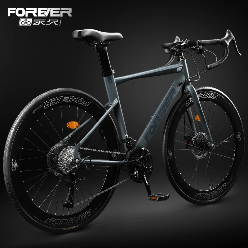 FOREVER/永久蓝图高碳钢碟刹青少年成人弯把变速公路自行车JT-99