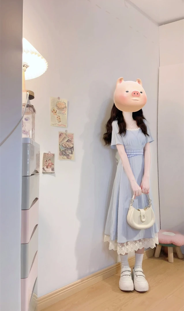 大码胖妹妹法式温柔风收腰短袖连衣裙女夏季新款气质蕾丝拼接长裙