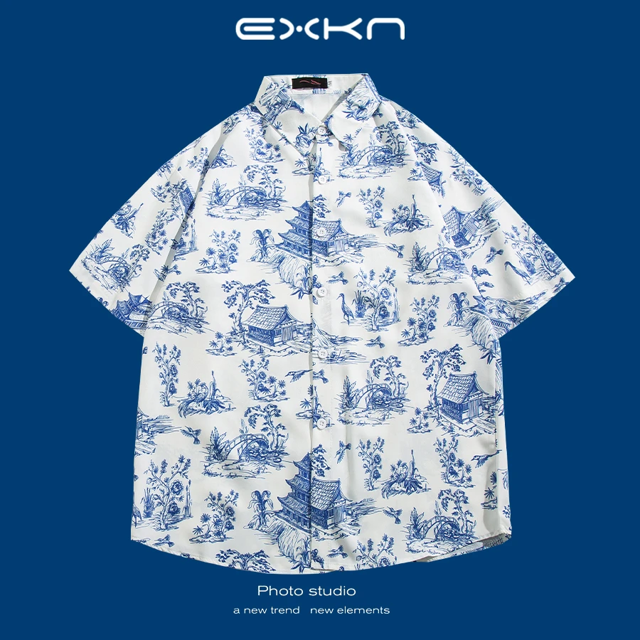 短袖花衬衫海南岛服沙滩服三亚夏威风泰国旅游男情侣休闲宽松外套