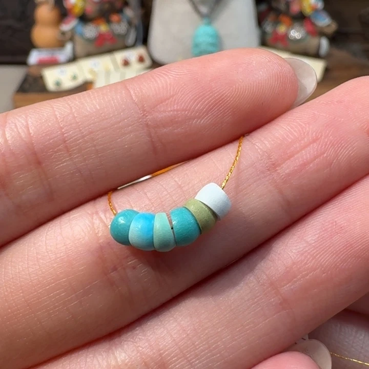 绿松石未镶嵌大肠珠子4.7mm