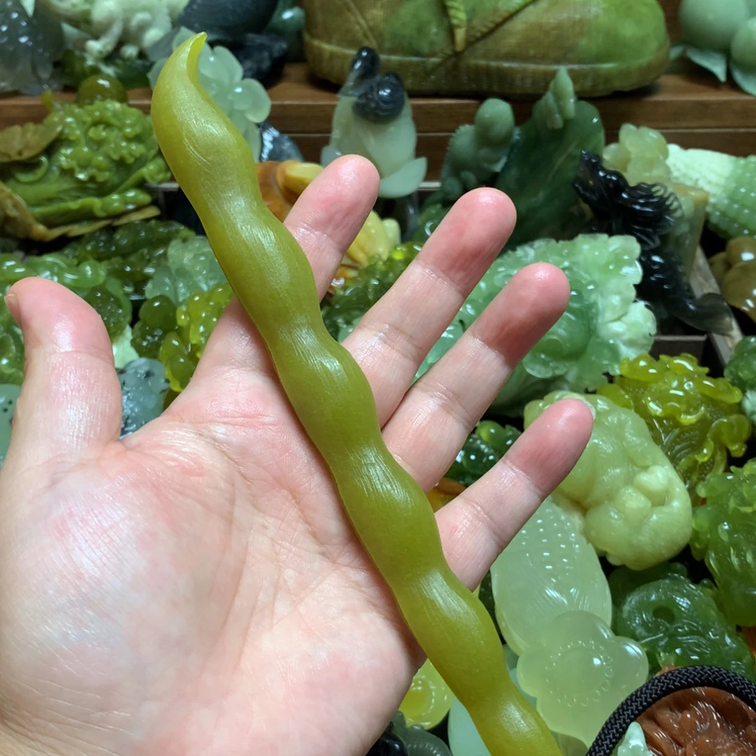 未镶嵌岫玉手把手把