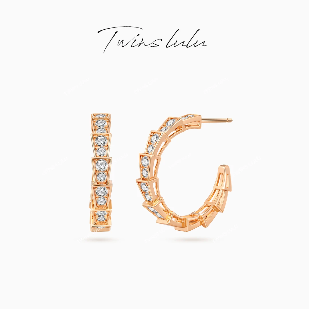 TWINS LULU 流光风 【秋上新】首饰女款百搭蛇形C形耳环TSL2539