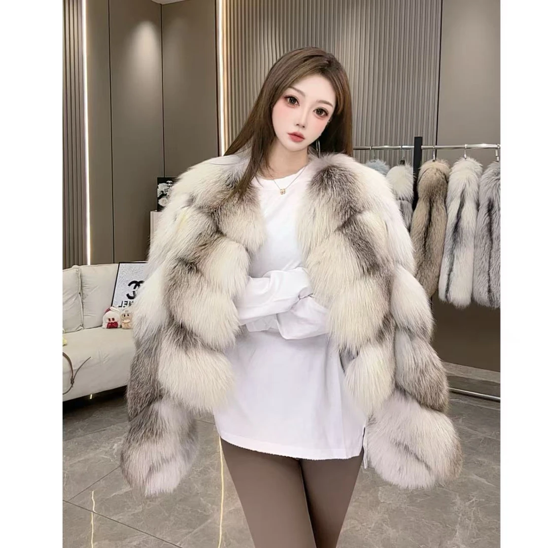 【冬日暖阳】F003芬兰进口日晖狐狐狸毛皮草外套女款2025新款