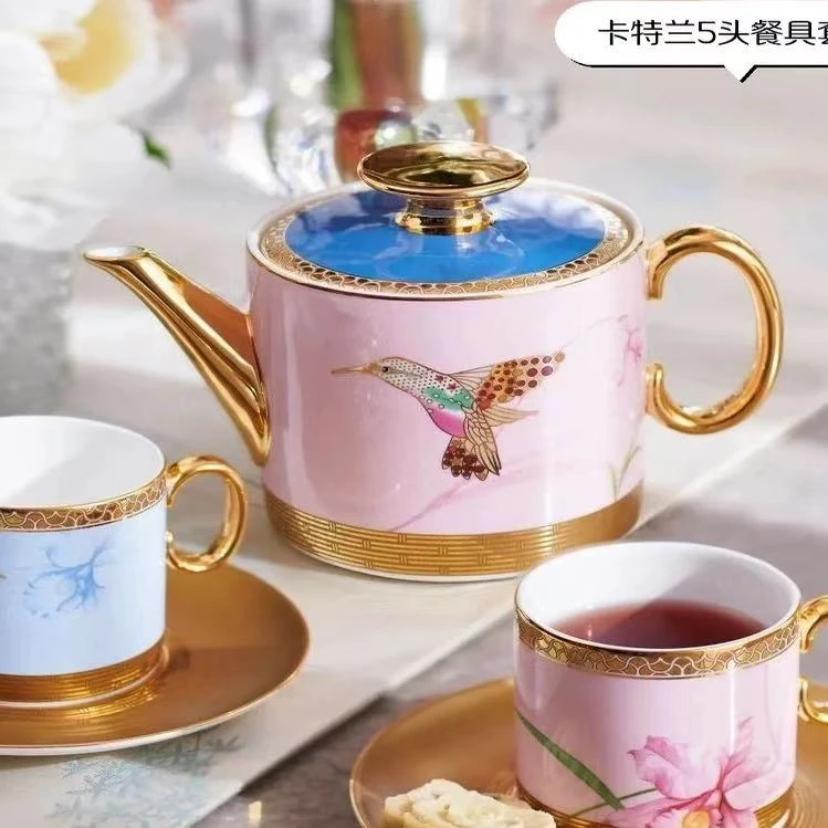蜂鸟功夫茶具骨瓷英式下午茶壶 800ml