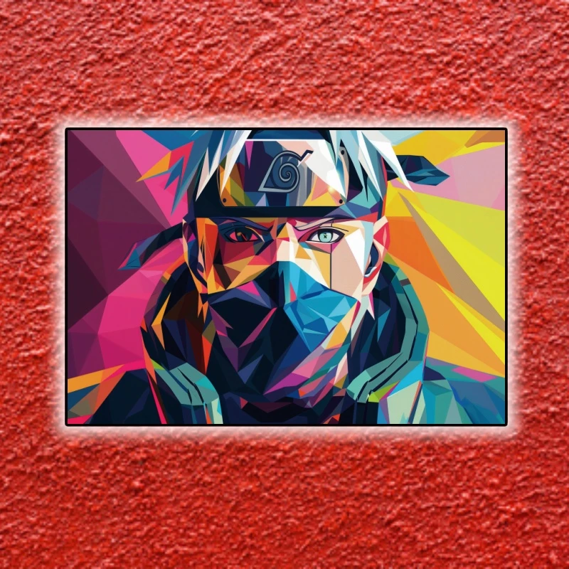 火影卡卡西动漫装饰画卧室客厅宿舍背景墙贴动漫高清墙面PVC40*60