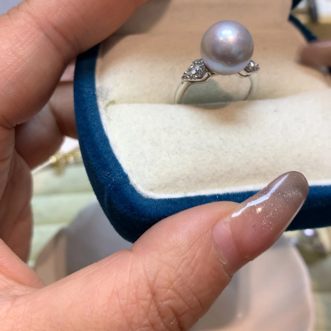 海水珍珠戒指银S925镶嵌