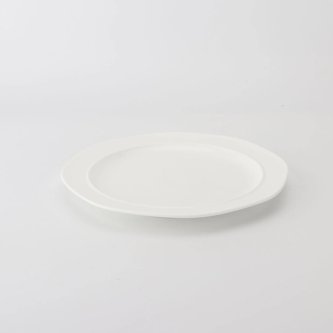 8英寸八角盘纯白贝瓷20cm