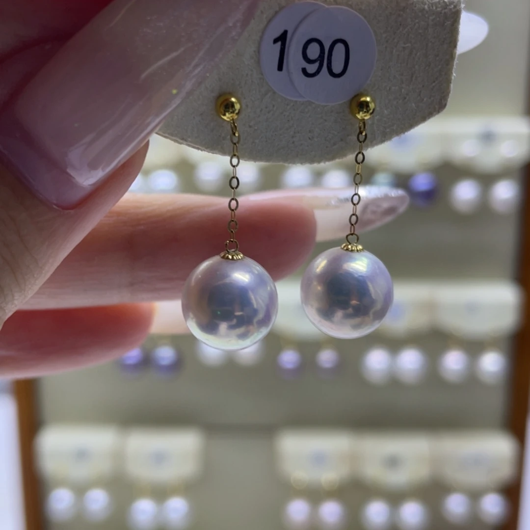 淡水珍珠耳饰18K金镶嵌