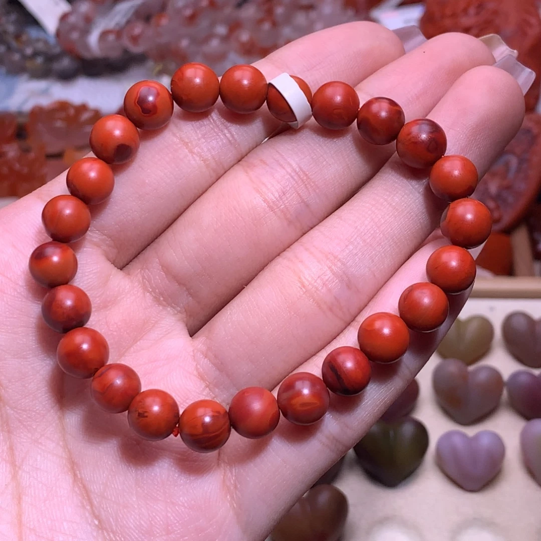 南红玛瑙合金珠宝半成品鸡浆手串