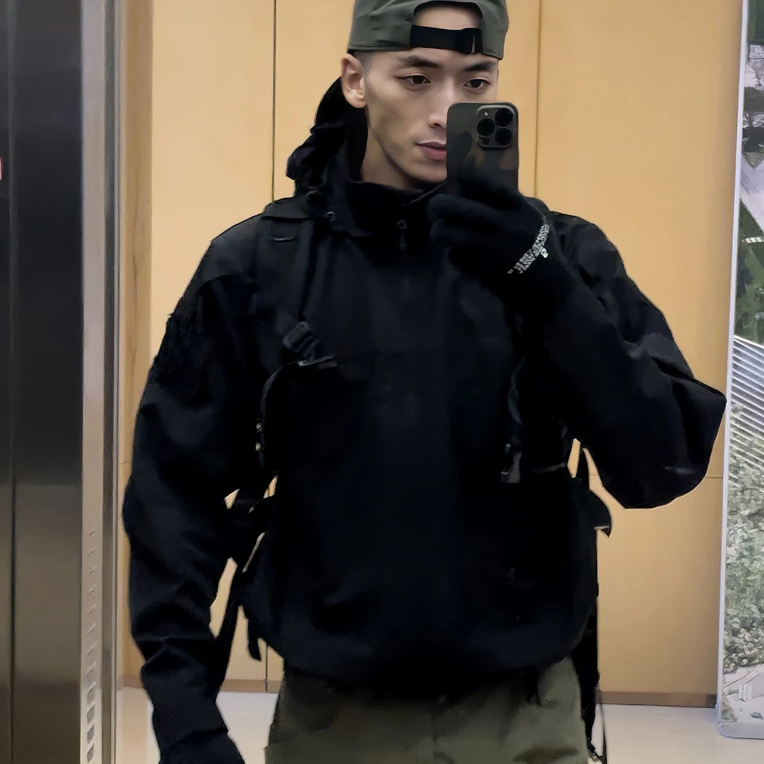 GUNCHILL户外秋冬加绒软壳夹克硬汉防泼水骑行服防风保暖登山外套