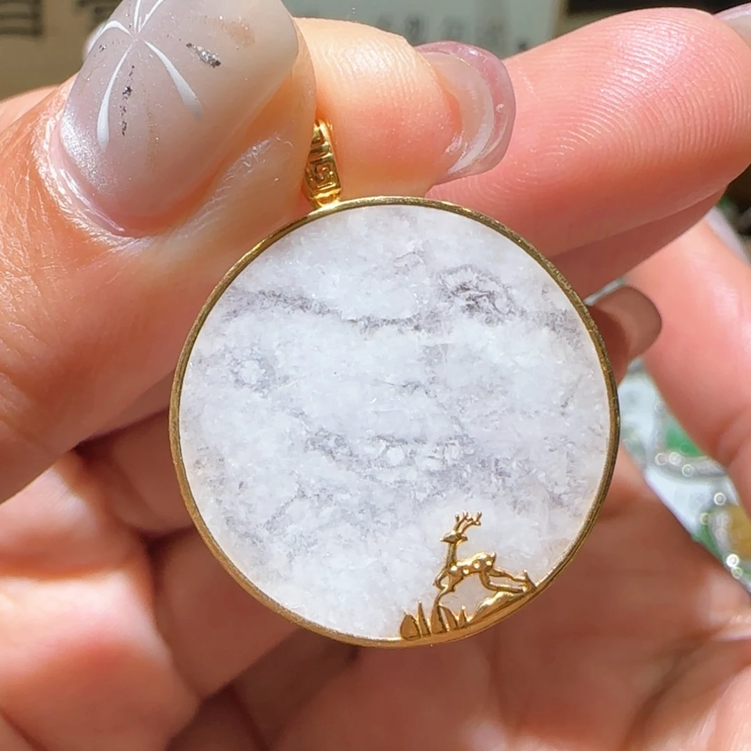 【闪购商品】翡翠颈饰18K金镶嵌缅甸