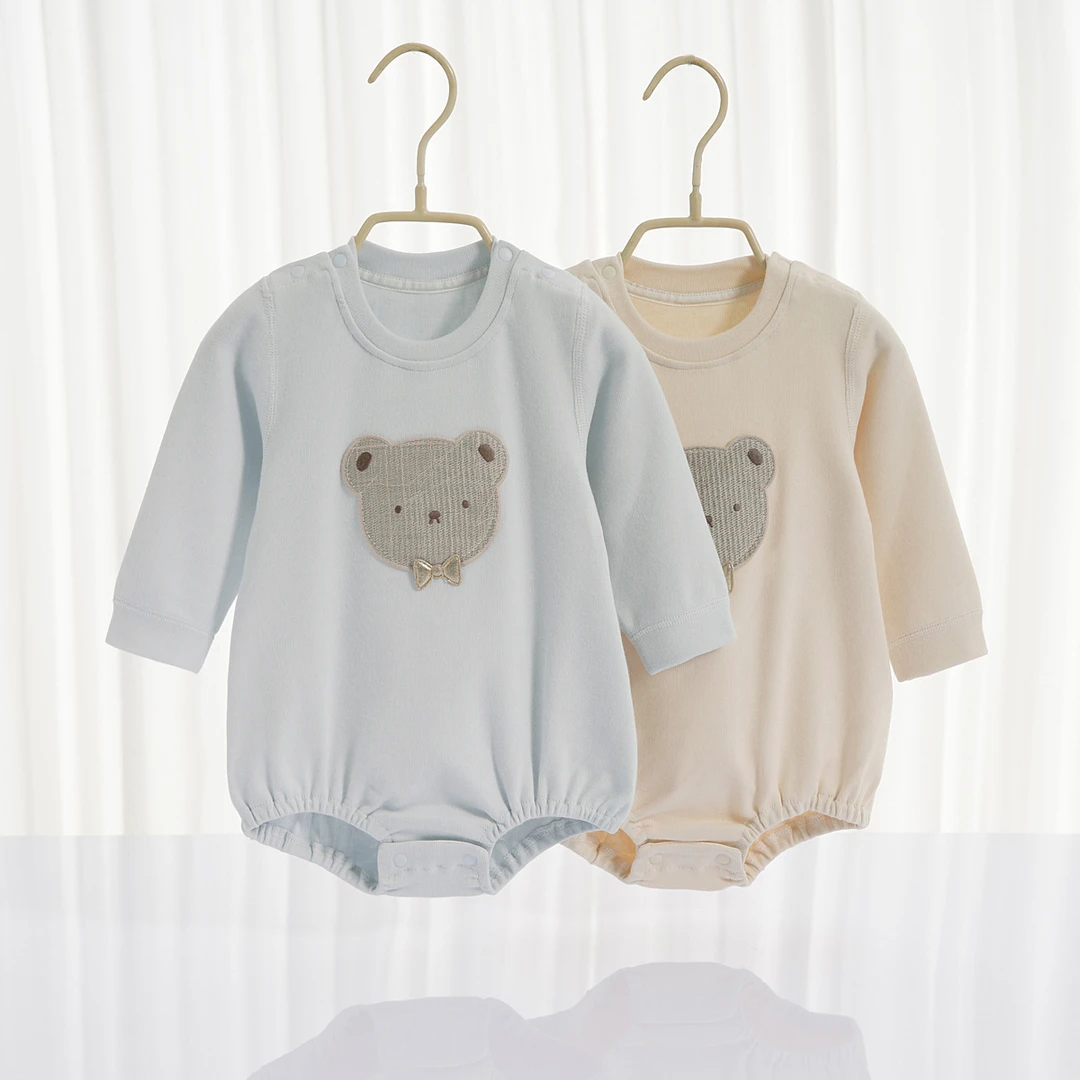 a类婴儿包臀衣春秋外穿三角哈衣婴儿内穿打底小熊长袖秋冬包屁衣