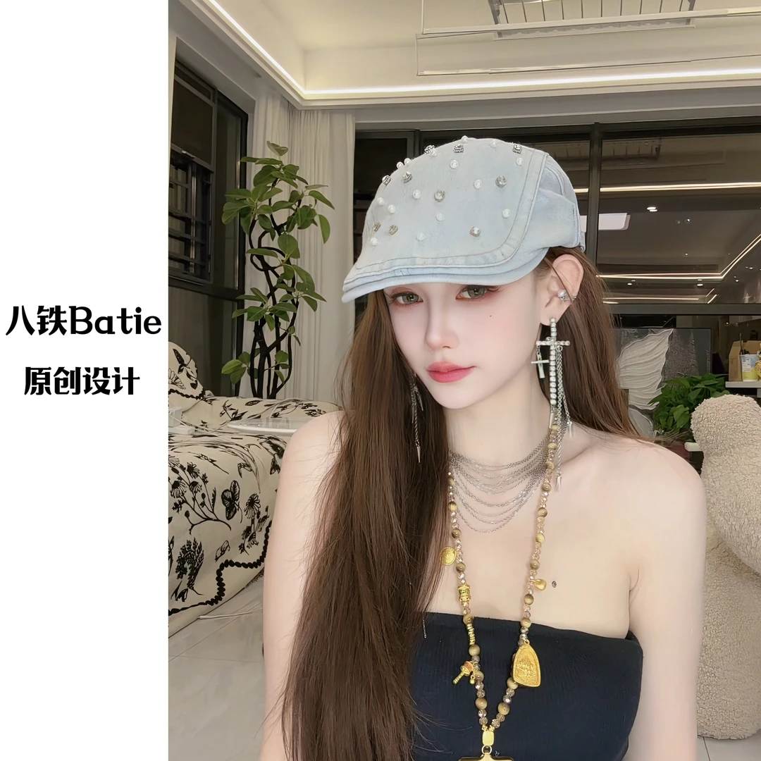 【时尚咖】前进帽夏季贝雷帽牛仔韩版