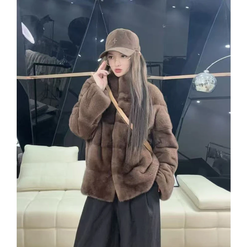 【三嫂推荐】直播福利网红爆款小红书整貂水貂横排立领女冬季外套