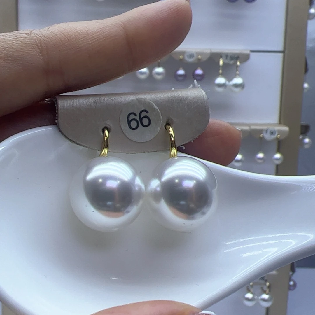 淡水珍珠耳饰18K金镶嵌
