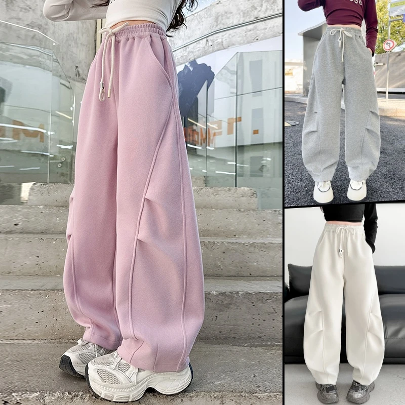 女童裤子春秋装2025新款儿童洋气女大童卫裤韩版时髦窄版弯刀裤潮