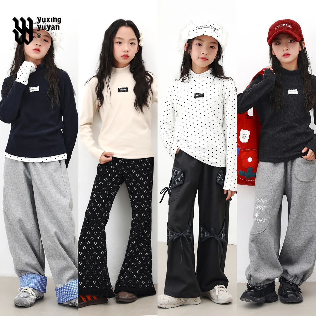 雨星雨嫣女童高领打底衫冬款加厚双面绒2025新款洋气多色保暖