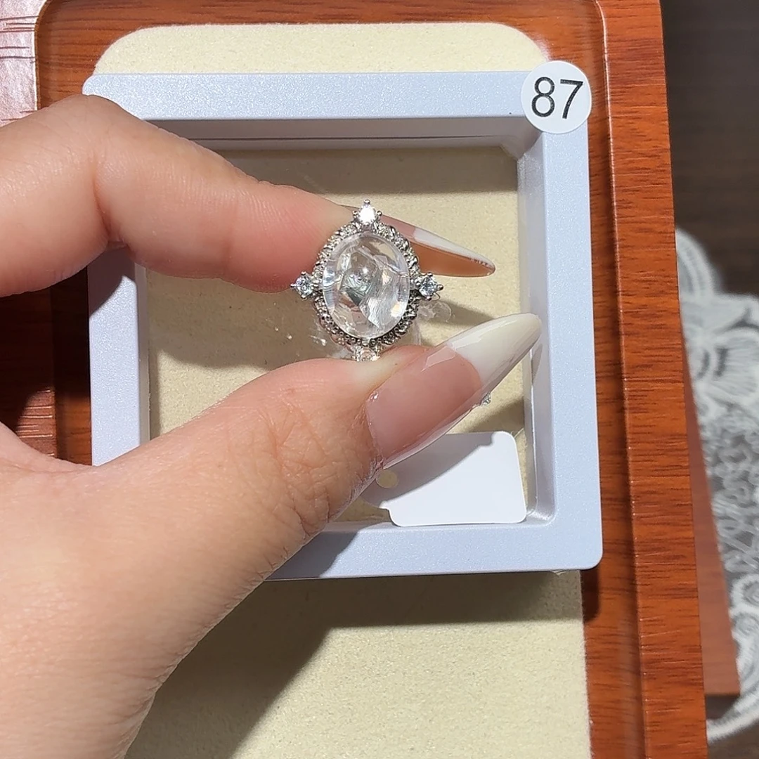 ᰔ***兮银S925镶嵌戒指水晶