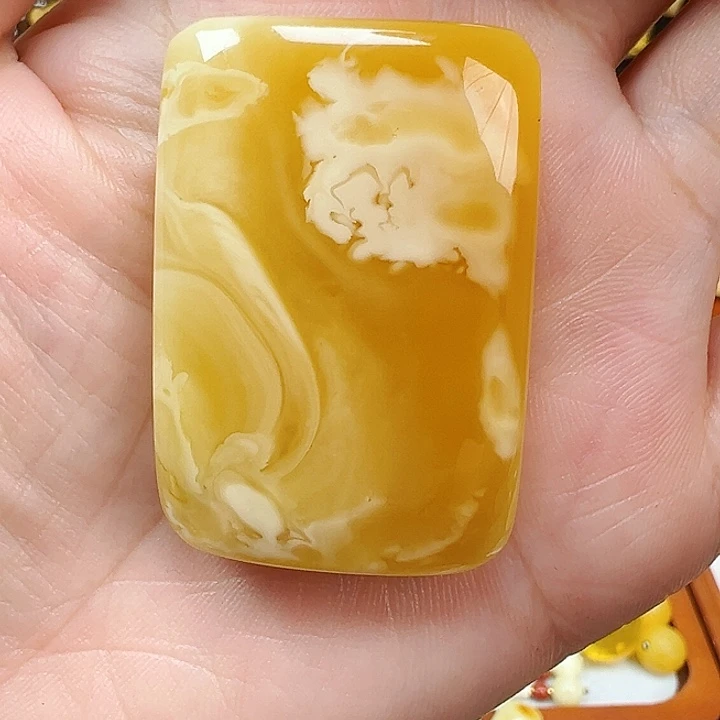 裸石琥珀未镶嵌蜜蜡小方牌