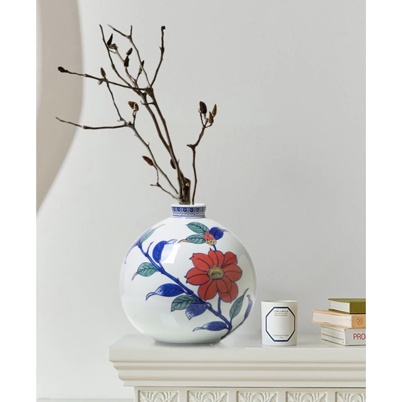 BX新中式复古青花瓷陶瓷花瓶摆件家用工艺品家居酒壶花器装饰品