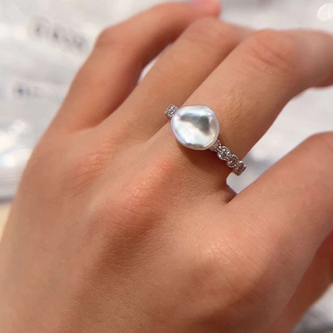 合金淡水珍珠耳饰