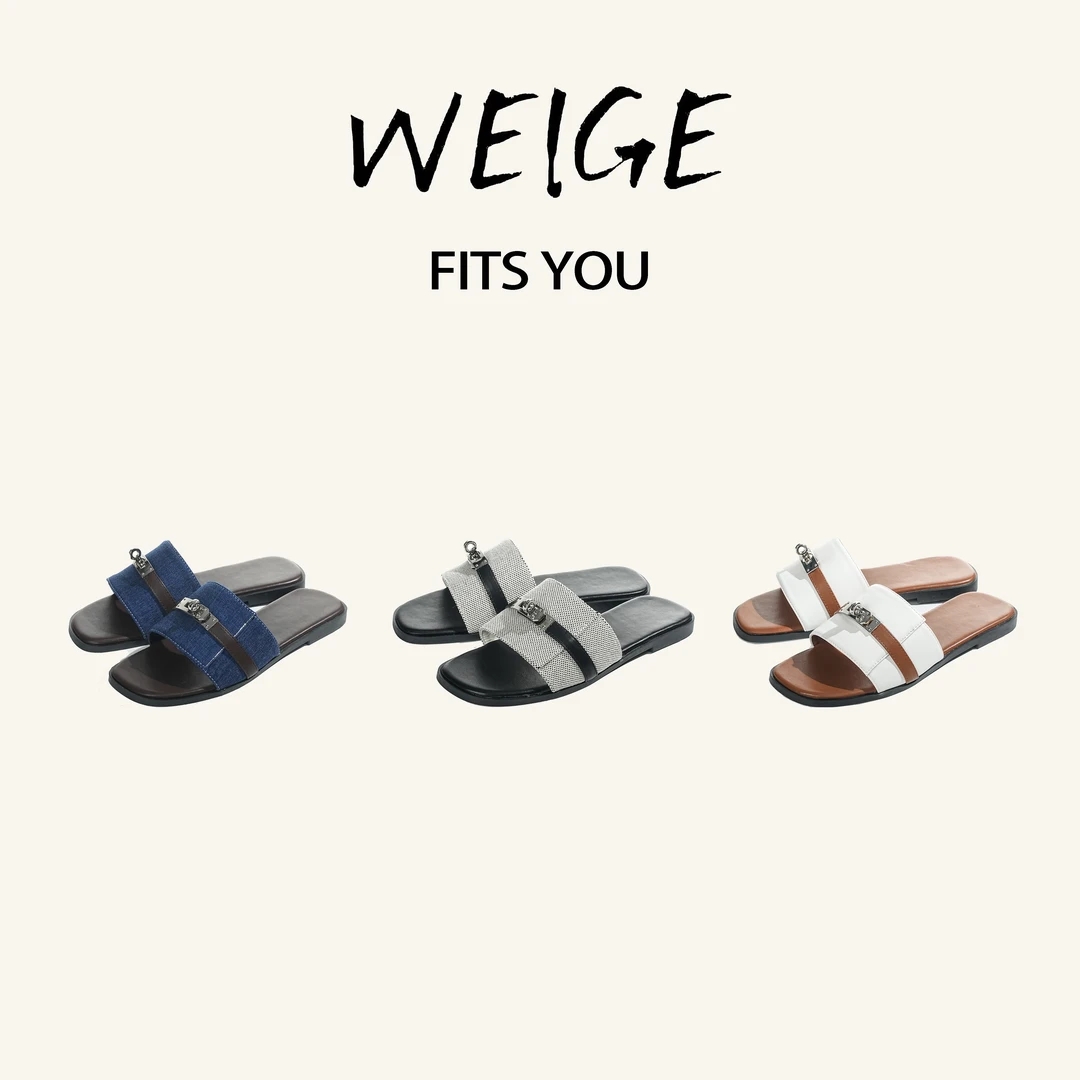 【魏哥专属】仙女风经典小锁扣一字拖鞋女2025新款潮流百搭凉拖鞋