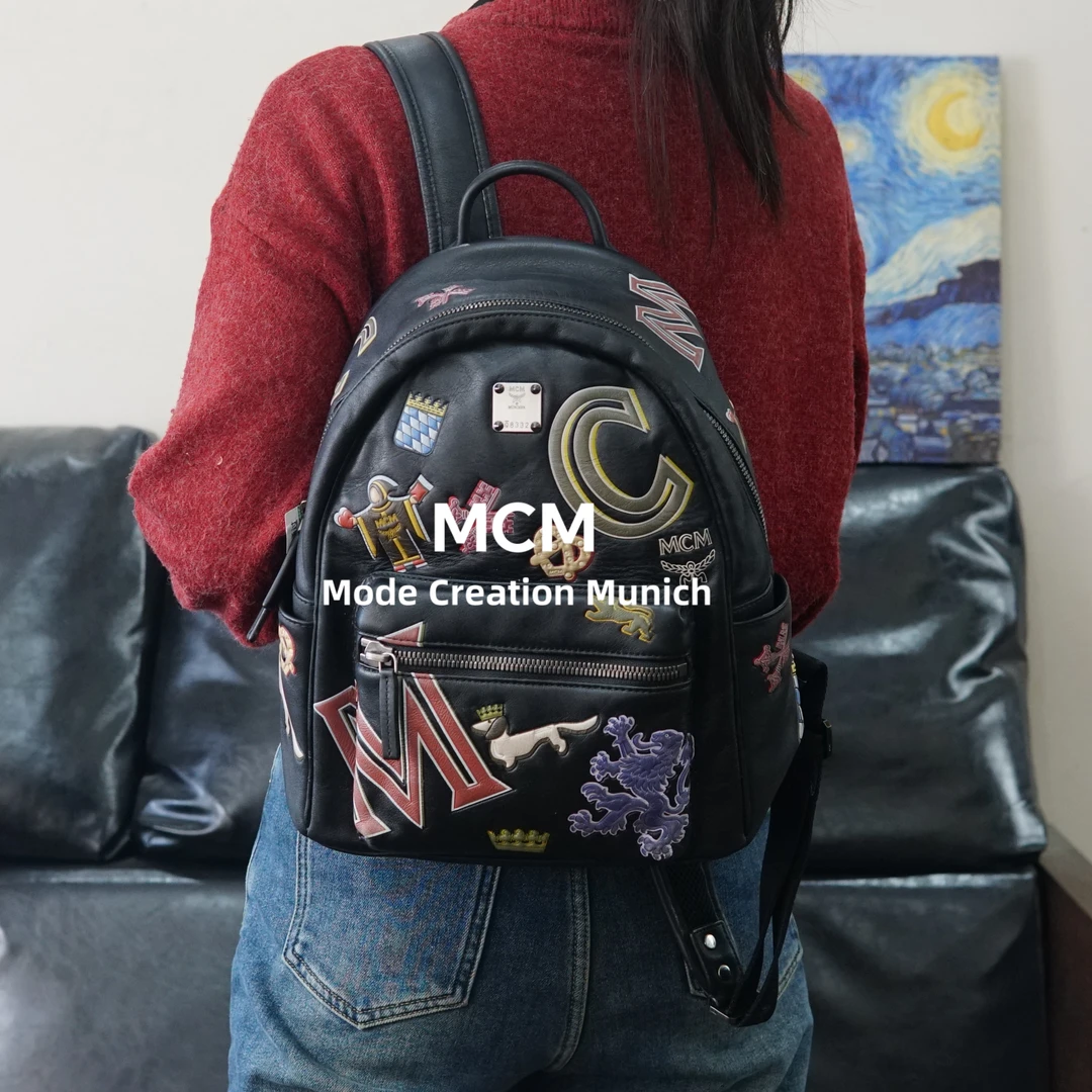 95新 MCM 黑色双肩包/HD12626059/6059