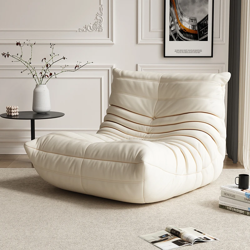 奶油风懒人沙发毛毛虫可躺可睡单人沙发客厅阳台榻榻米网红沙发椅